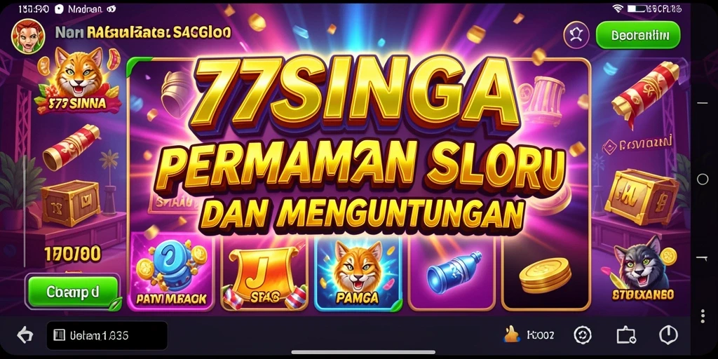 Tampilan gameplay menarik dari permainan Slot 77SINGA.