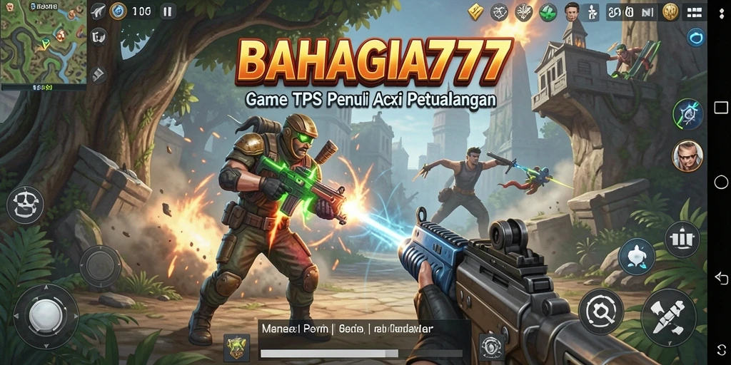 Tangkap layar BAHAGIA777 menampilkan aksi pertempuran yang intens dan mendebarkan.