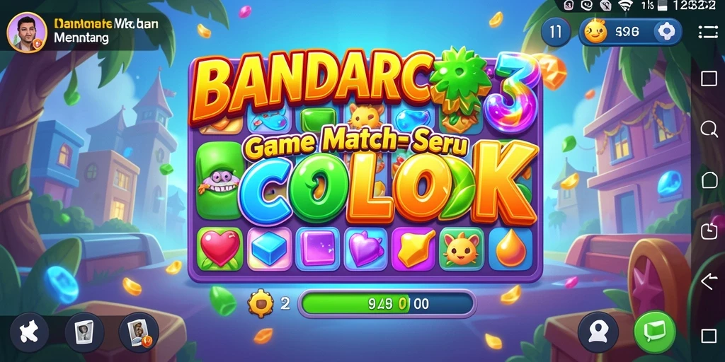 Tampilan menarik dari gameplay BANDARCOLOK dengan elemen Match-3.