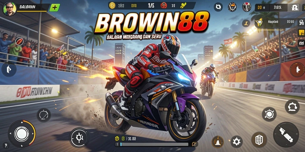 Grafik balapan motor yang mendebarkan di BROWIN88.