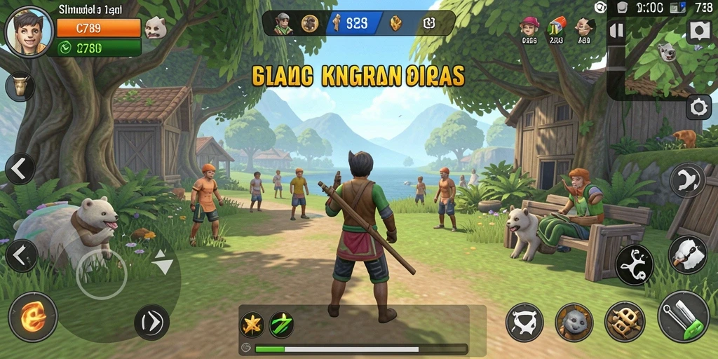 Tangkapan layar utama C789 menampilkan gameplay simulasi kehidupan yang interaktif.