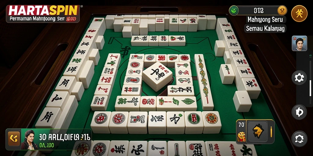 Gameplay seru HARTASPIN menampilkan strategi Mahjong yang mendebarkan.