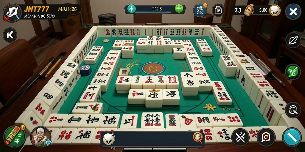 Tampilan gameplay menarik dari JNT777 saat bermain Mahjong.