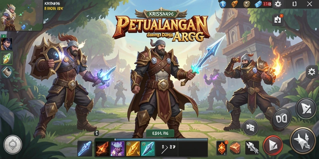 Screenshot menampilkan aksi pertarungan epik di KRISNA96.