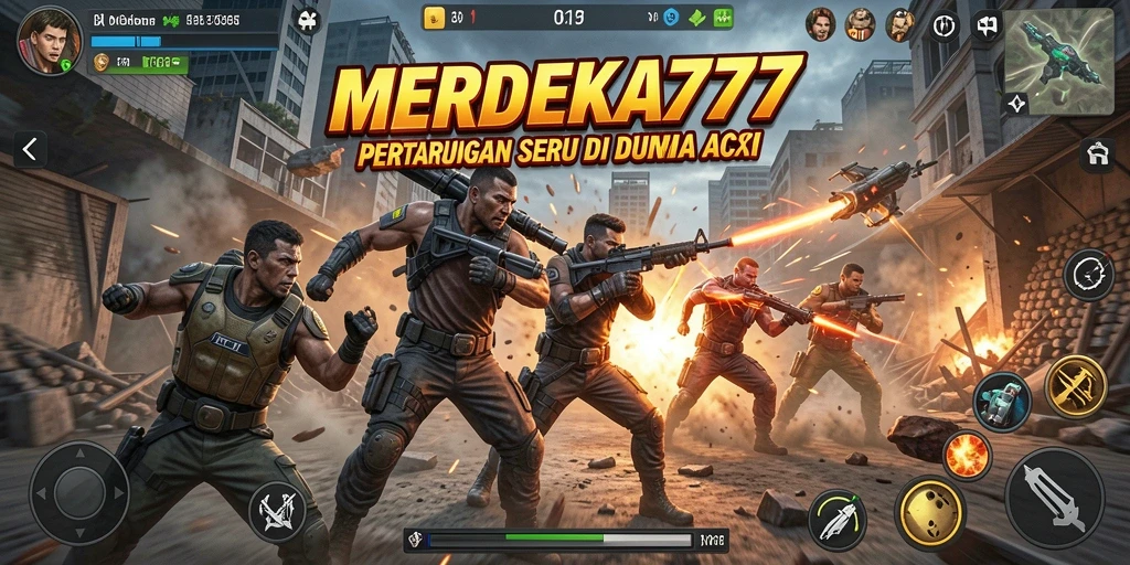 Tampilan gameplay menegangkan dari MERDEKA777 yang penuh aksi.