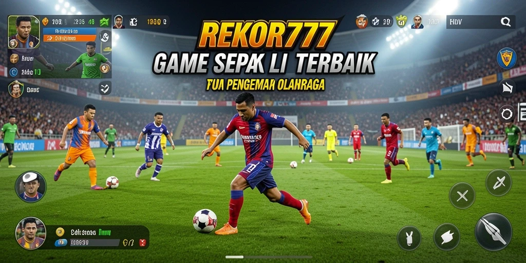 Tangkapan layar permainan <strong>REKOR777</strong> menampilkan aksi seru di lapangan sepak bola.