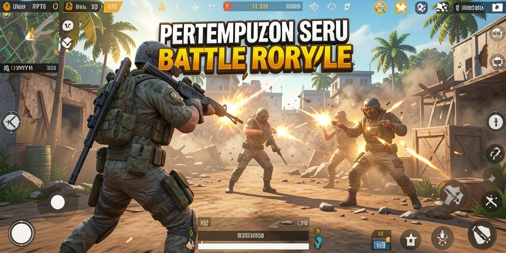 Screenshot gameplay RPYYY yang menampilkan intensitas pertempuran Battle Royale.