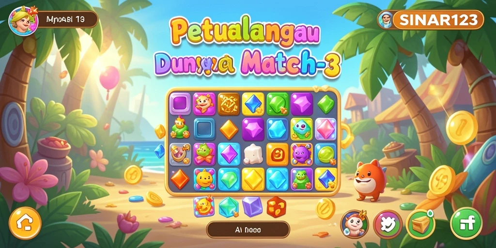 Gameplay seru SINAR123 dalam aksi Match-3.