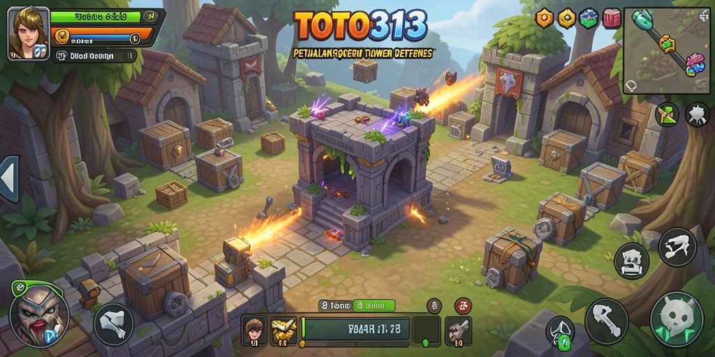 Tampilan menarik dari gameplay Tower Defense TOTO313 yang menegangkan.